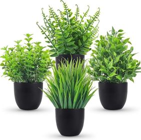 Der Rose Fake Plants 4 Packs Artificial Plants Small Faux Plants Black Bathroom