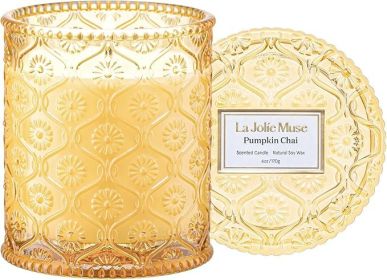 LA Jolie Muse Fall Candles Pumpkin Chai Scented Candle Natural Soy Candle Autumn Candle Gift
