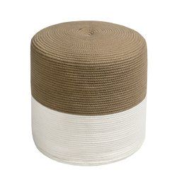 Pouf Ottoman Round for Sitting Braided Pouf with Jute Cover