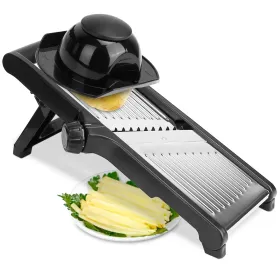 Mandoline Food Slicer Stainless Steel Food Cutter Vegetable Fruit Chopper Grater Peeler (Option: BLACK)