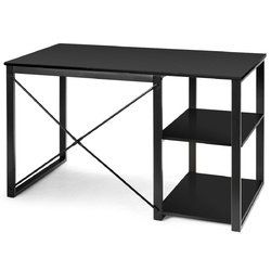 Computer Desk with Bamboo Top & 2 Storage Shelves (SKU: HW62011-2HW62011-A)