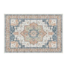 1PC Bohemian Vintage Watercolor Doormat - Non-Slip Soft Rug, Stain-Resistant Washable Mat for Entryway, Kitchen, Living Room, Laundry & Bathroom (colour: KSX-3-5-5, size: 3*5ft/91*153cm)